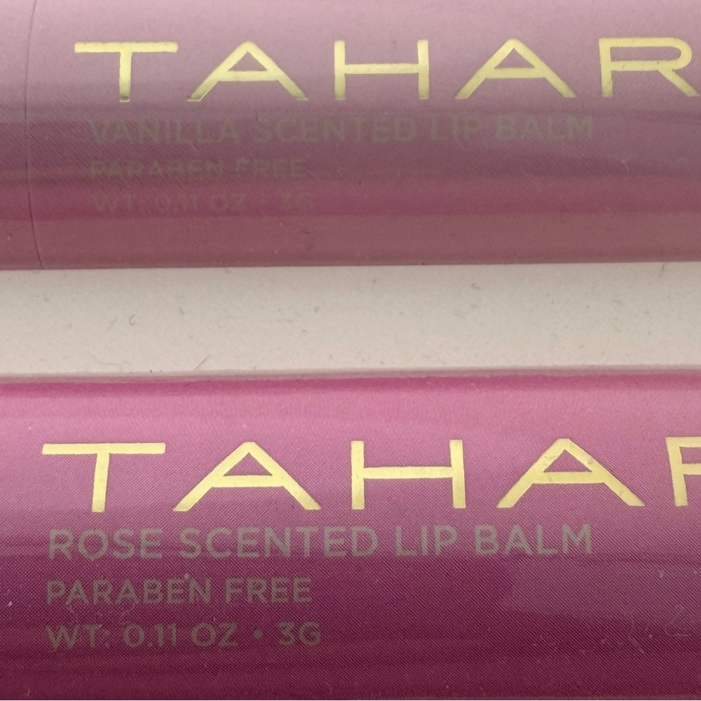 TAHARI Moisturizing Scented Lip Balm Set of 4 - Vanilla Rose Berry Coconut - Picture 2 of 8